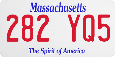 MA license plate 282YQ5