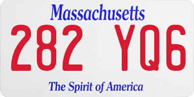 MA license plate 282YQ6