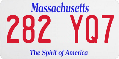 MA license plate 282YQ7