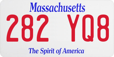 MA license plate 282YQ8
