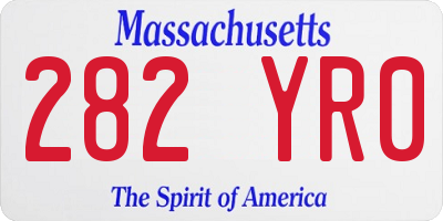 MA license plate 282YR0