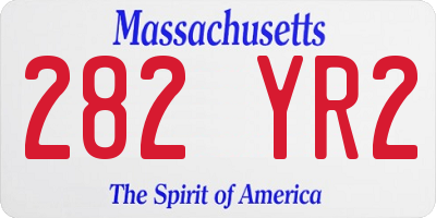 MA license plate 282YR2