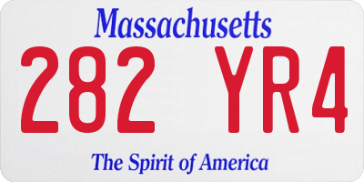 MA license plate 282YR4