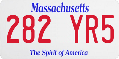 MA license plate 282YR5