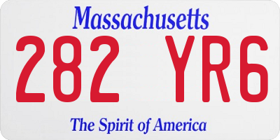 MA license plate 282YR6