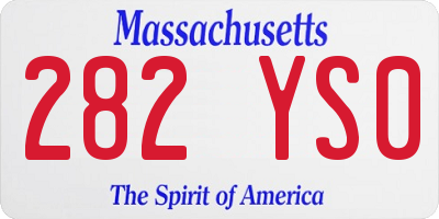 MA license plate 282YS0
