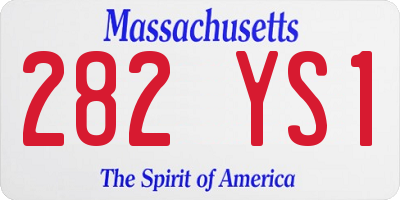 MA license plate 282YS1