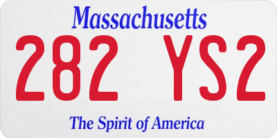 MA license plate 282YS2