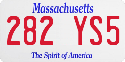 MA license plate 282YS5