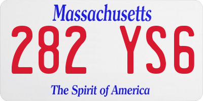 MA license plate 282YS6