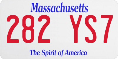 MA license plate 282YS7