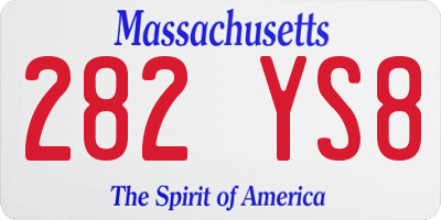 MA license plate 282YS8