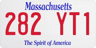 MA license plate 282YT1