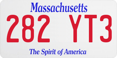 MA license plate 282YT3