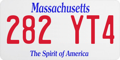 MA license plate 282YT4