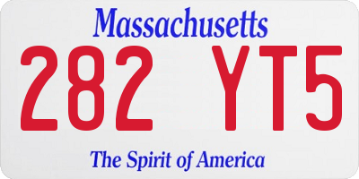 MA license plate 282YT5