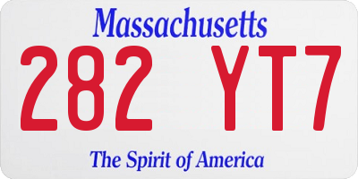 MA license plate 282YT7