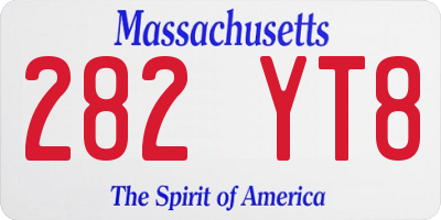 MA license plate 282YT8
