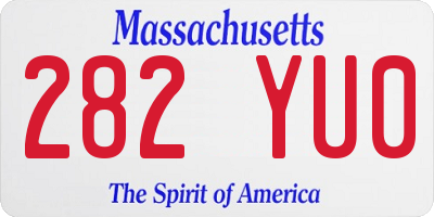 MA license plate 282YU0