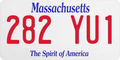 MA license plate 282YU1