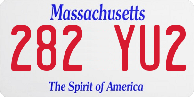 MA license plate 282YU2