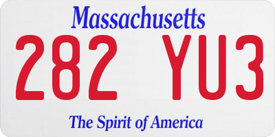 MA license plate 282YU3