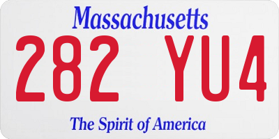 MA license plate 282YU4