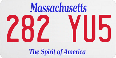 MA license plate 282YU5
