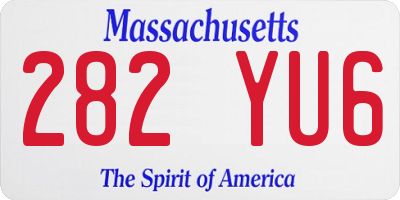 MA license plate 282YU6