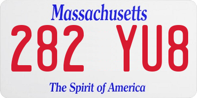 MA license plate 282YU8