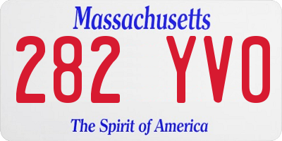 MA license plate 282YV0