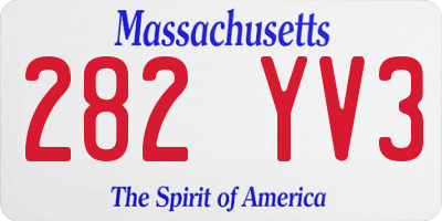 MA license plate 282YV3