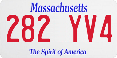 MA license plate 282YV4
