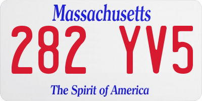 MA license plate 282YV5