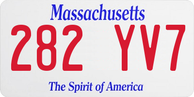 MA license plate 282YV7