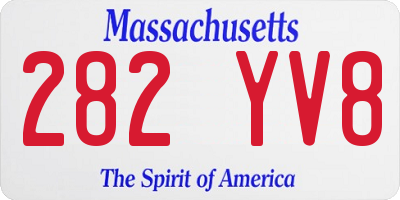 MA license plate 282YV8