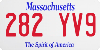MA license plate 282YV9
