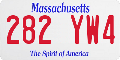 MA license plate 282YW4