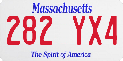 MA license plate 282YX4