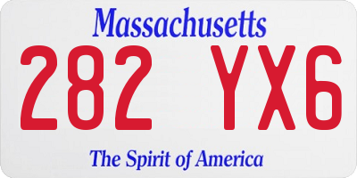 MA license plate 282YX6