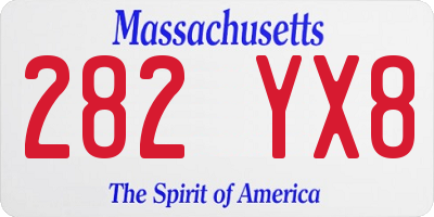 MA license plate 282YX8