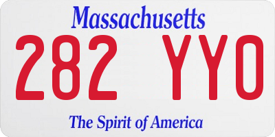 MA license plate 282YY0