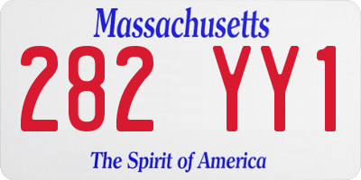 MA license plate 282YY1