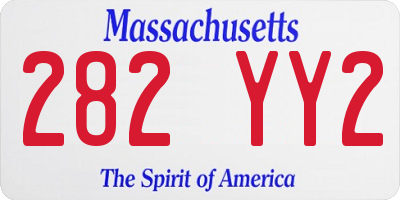 MA license plate 282YY2