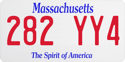 MA license plate 282YY4