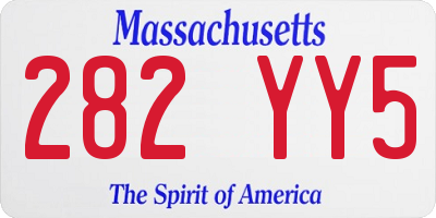 MA license plate 282YY5