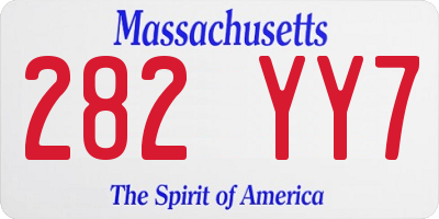 MA license plate 282YY7
