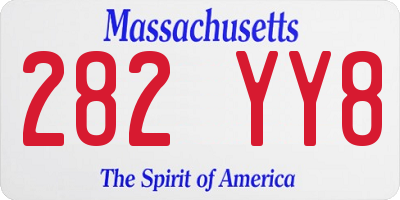 MA license plate 282YY8