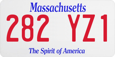 MA license plate 282YZ1