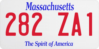 MA license plate 282ZA1